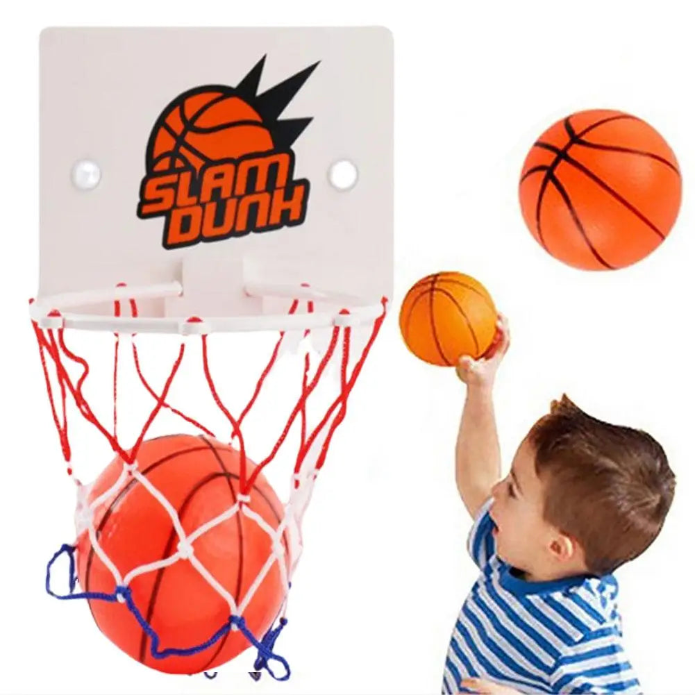 Mini Suction Cup Indoor Basketball Hoop Set with 2 Balls & Pump – Portable No-Drill Office Desk & Door Basketball Toy for Kids & Adults