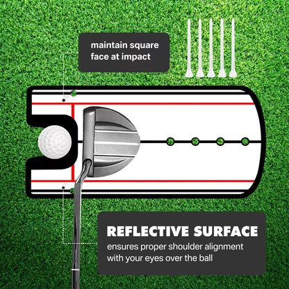 Golf Putting Alignment Mirror - Eye Line & Putter Stroke Training Aid for Practice